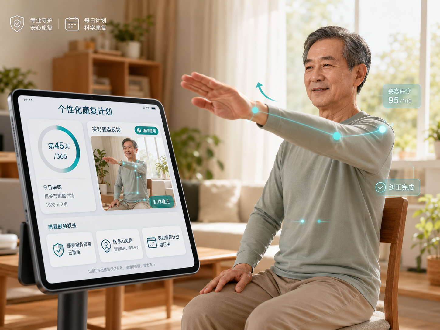 脑中风康复安心计划智能康复权益视觉图